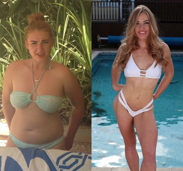 Emily De Luzy before and after, how to get more protein 9 fitness instagrammers reveal their tricks by healthista.com
