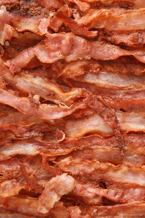 Fried bacon background