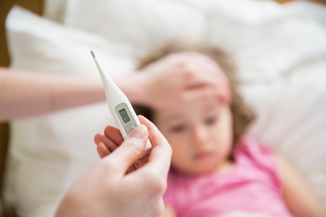 A child with a high fever will require medical attention.