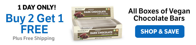 Buy Two Get One Free on All Boxes of Vegan Chocolate Bars