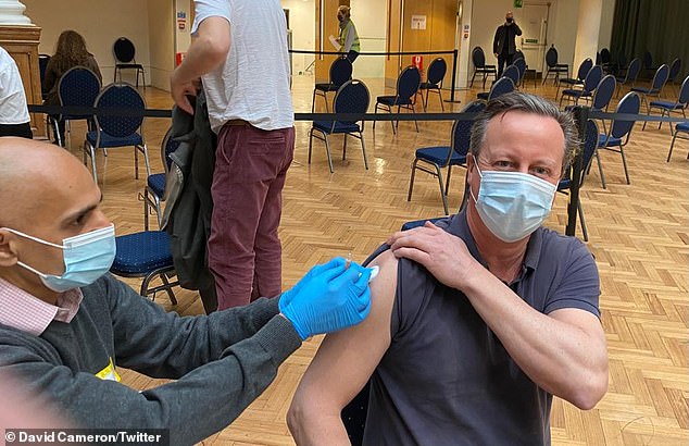 David Cameron today became the latest former Prime Minister to get a coronavirus vaccine